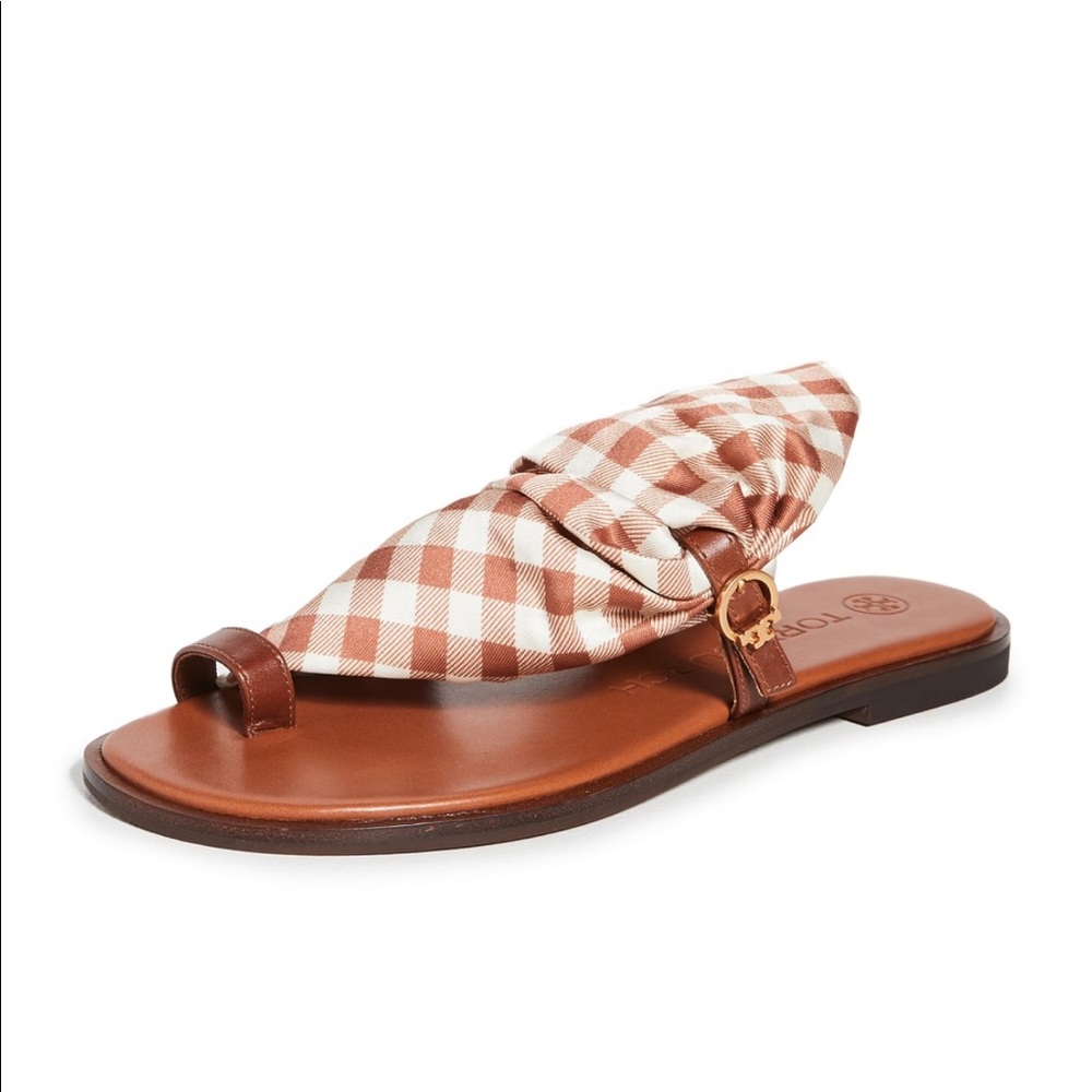 Tory Burch Selby Gingham Sandals Size 11M NIB